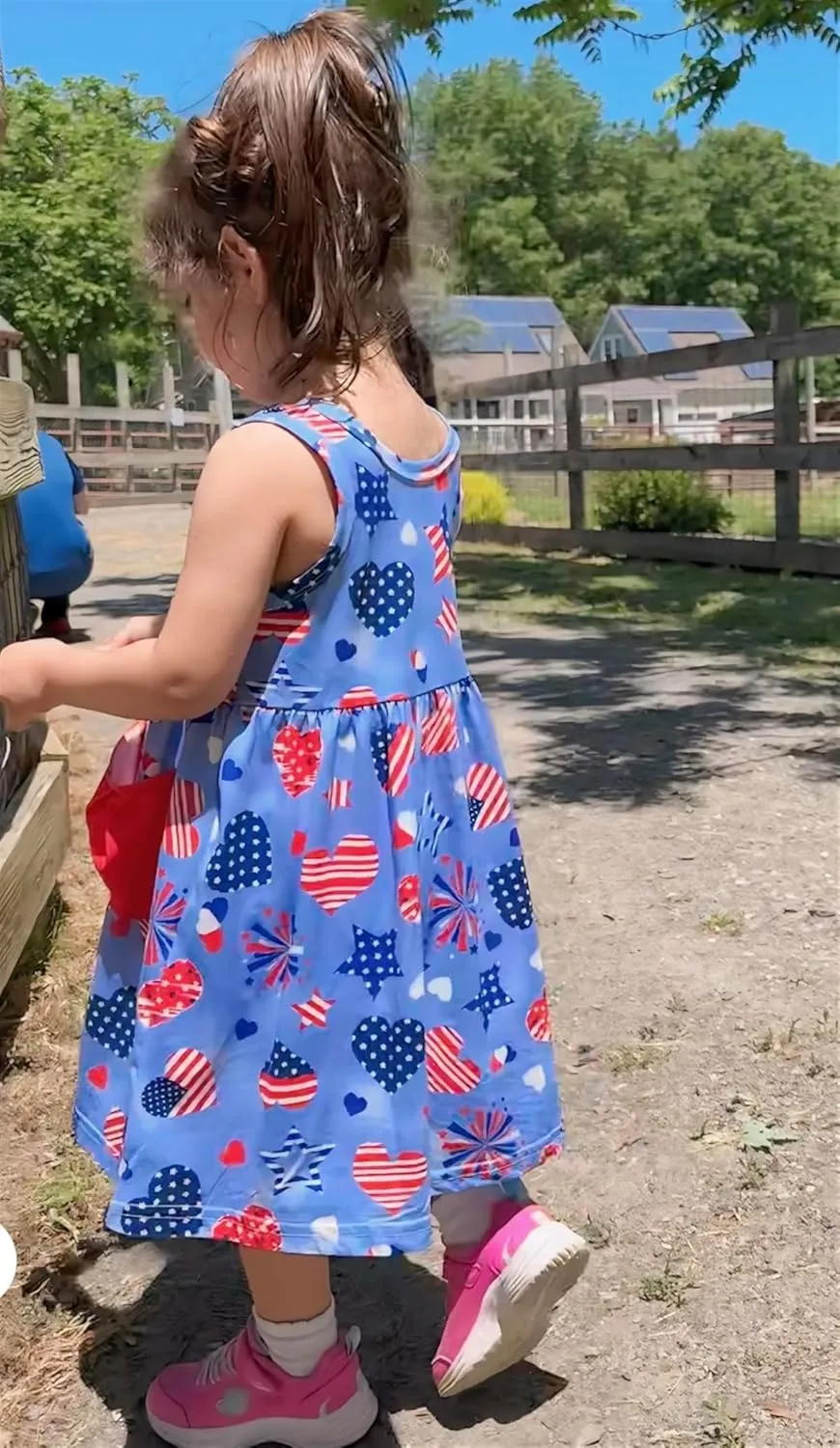 Vieille Little Girls Sleeveless Dress Cute Summer Sundress with Pocket 2-7 Years