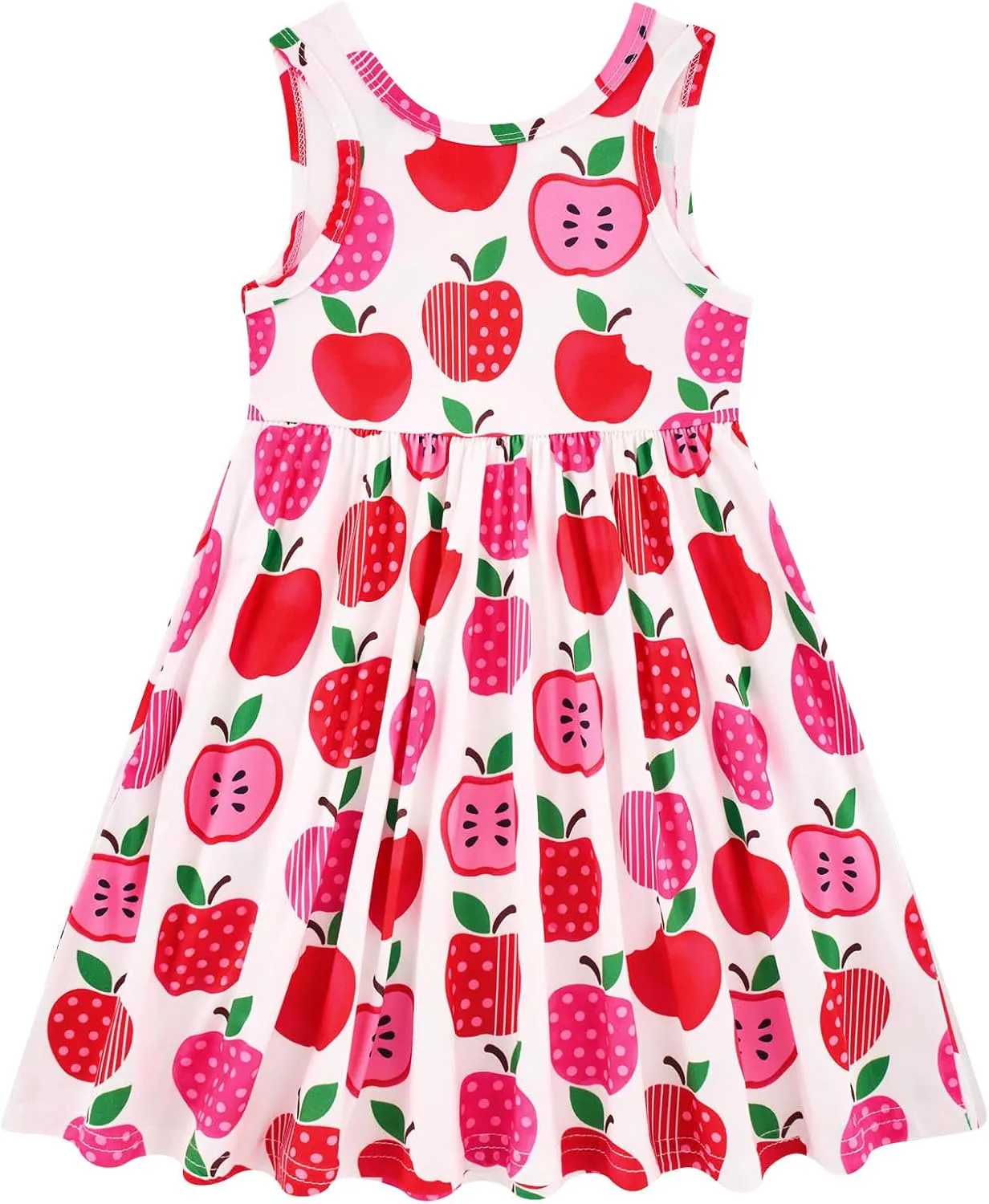 Vieille Little Girls Sleeveless Dress Cute Summer Sundress with Pocket 2-7 Years