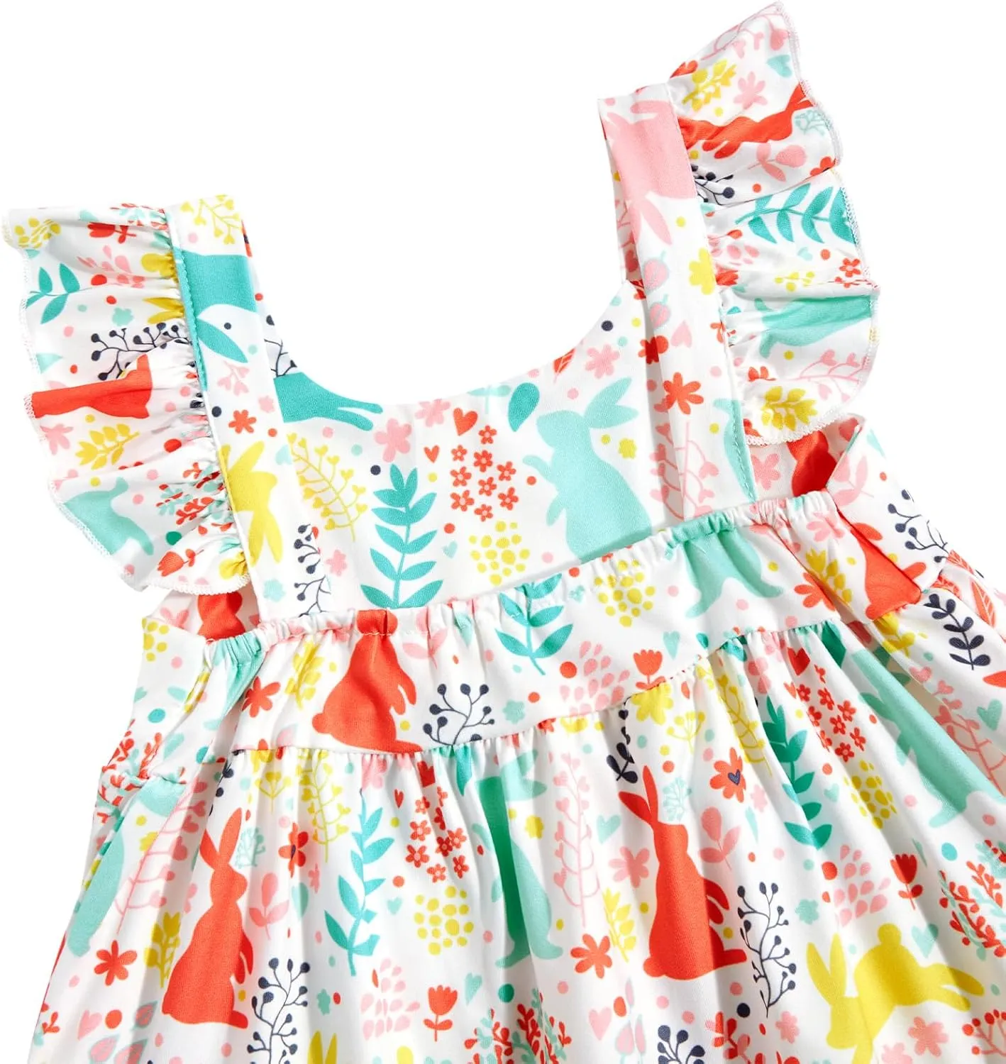 Vieille Toddler Girls Summer Dress Ruffle Sleeveless Casual Beach Sundress Tiered Swing Princess Dress for 2-8 Years