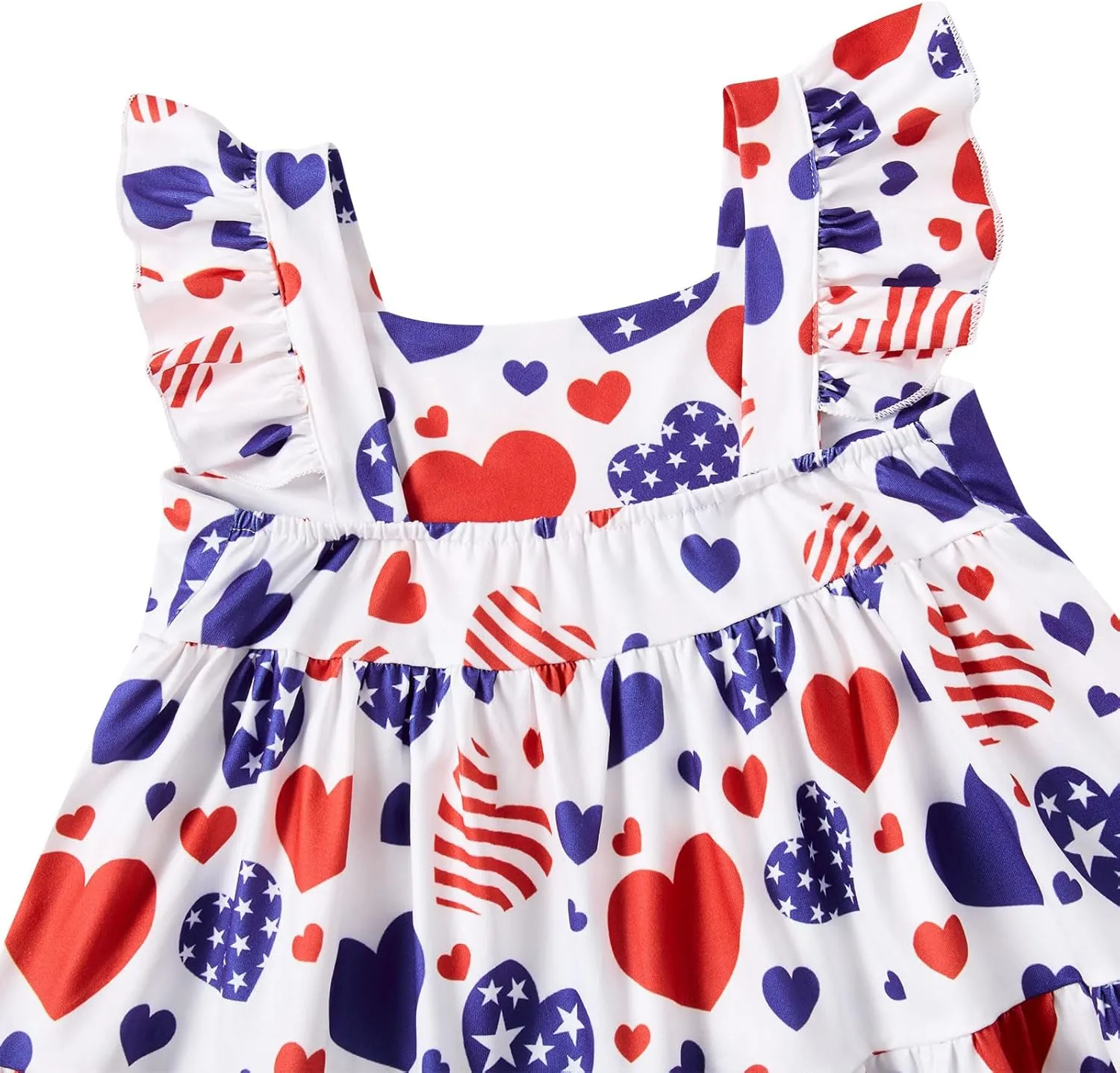Vieille Toddler Girls Summer Dress Ruffle Sleeveless Casual Beach Sundress Tiered Swing Princess Dress for 2-8 Years