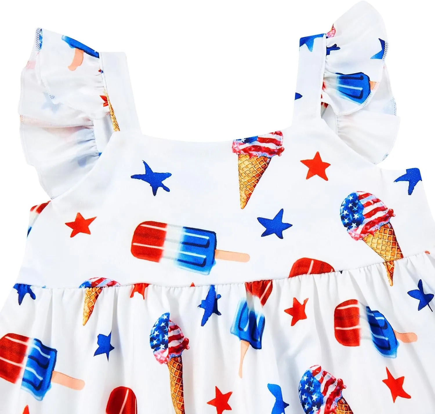 Vieille Toddler Girls Summer Dress Ruffle Sleeveless Casual Beach Sundress Tiered Swing Princess Dress for 2-8 Years