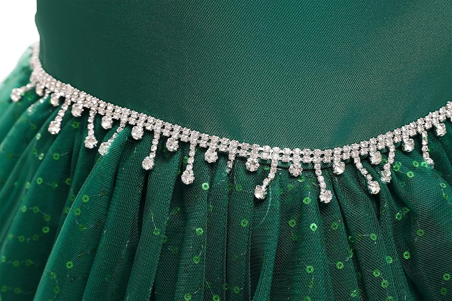 Weileenice Flower Girl Vintage Sequin Dress Kids Sparkly Rhinestone Tulle Formal Photo Shoot Wedding Party Prom Dresses