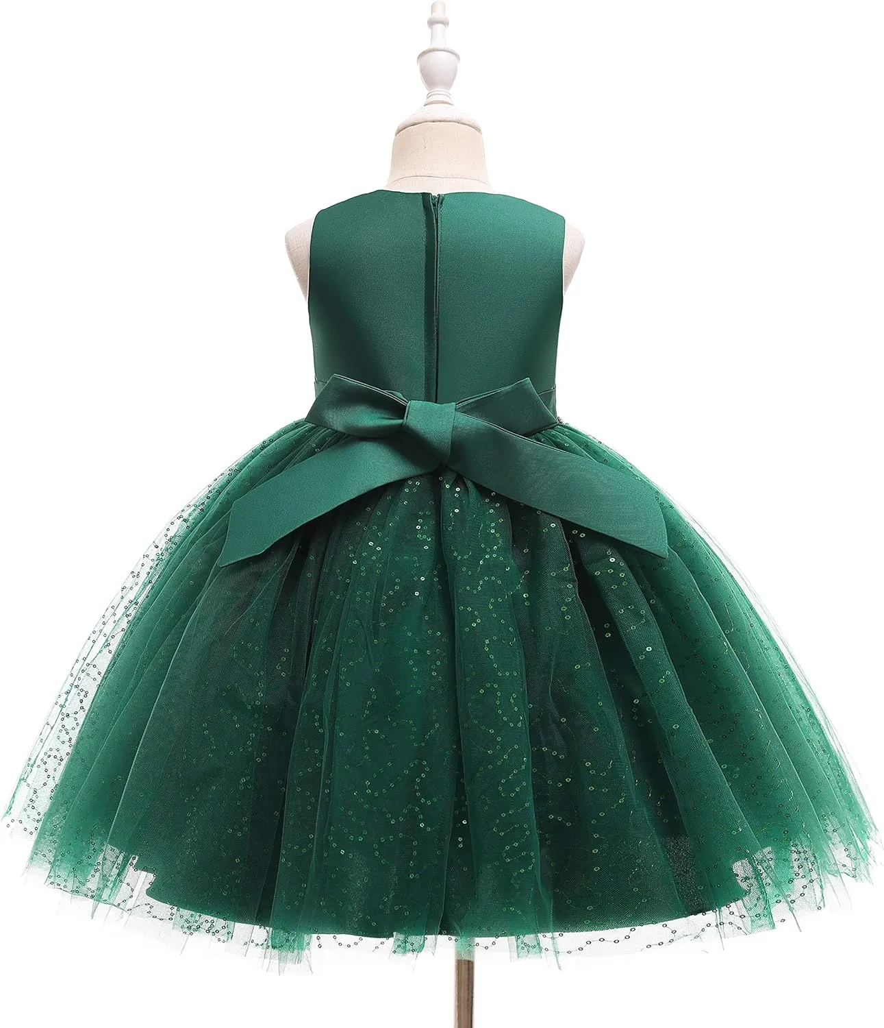 Weileenice Flower Girl Vintage Sequin Dress Kids Sparkly Rhinestone Tulle Formal Photo Shoot Wedding Party Prom Dresses