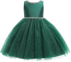 Weileenice Flower Girl Vintage Sequin Dress Kids Sparkly Rhinestone Tulle Formal Photo Shoot Wedding Party Prom Dresses