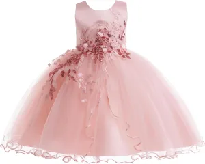 Weileenice Flower Girls Lace Bridesmaid Dress Kids Princess Wedding Prom Pageant Birthday Party Tutu Tulle Dresses