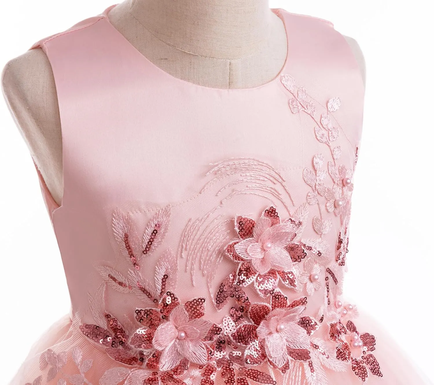 Weileenice Flower Girls Lace Bridesmaid Dress Kids Princess Wedding Prom Pageant Birthday Party Tutu Tulle Dresses