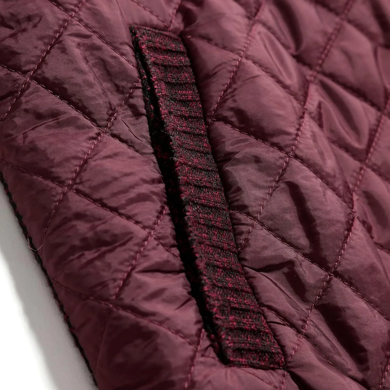 Winter Jacket for Men Casual Long Sleeve Patchwork Quilted Fleece Jackets Stand Collar Warm Chunky Knitted Cardigan