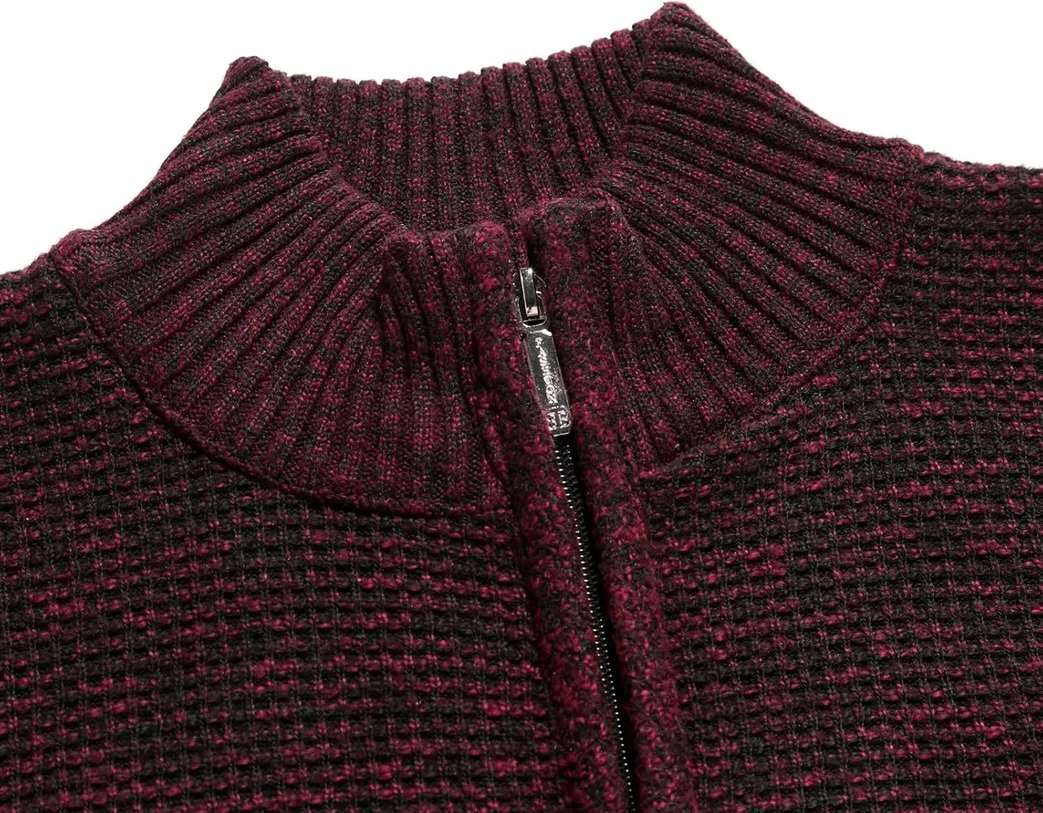 Winter Jacket for Men Casual Long Sleeve Patchwork Quilted Fleece Jackets Stand Collar Warm Chunky Knitted Cardigan