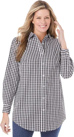 Woman Within Women's Plus Size Perfect Long Sleeve Shirt