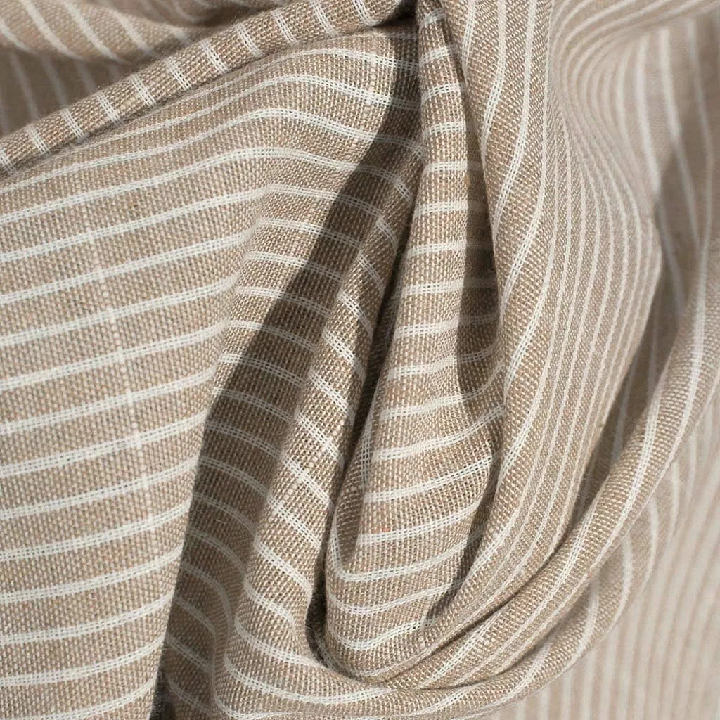 Women Casual Striped Print Sleeveless Dress Crew Neck Linen Pocket Long Dress