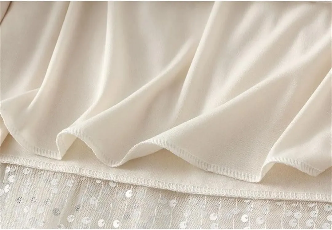 Women Mesh High Waist Tulle Ruffle A-LINE Skirt