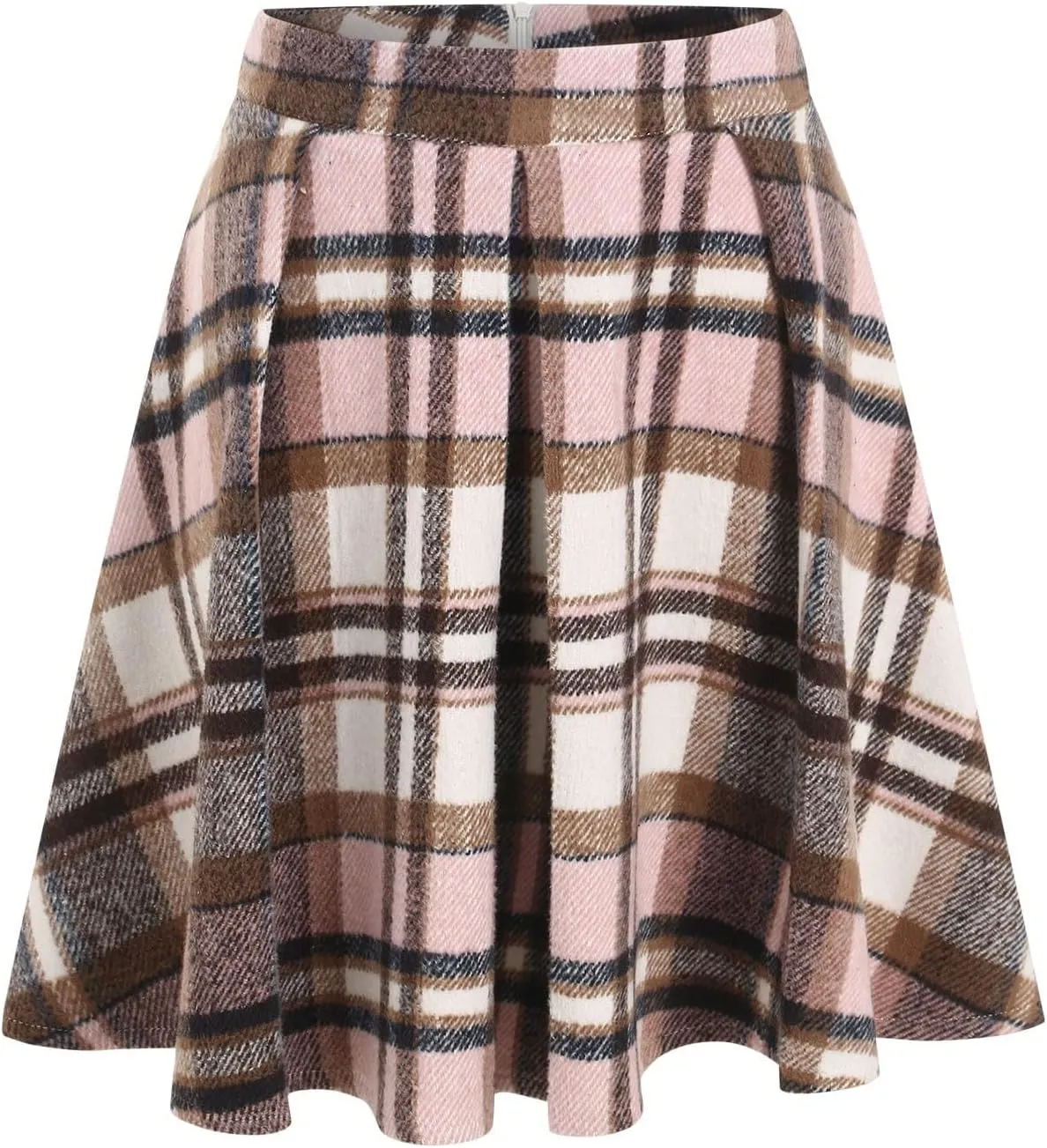 Women Plaid Mini Skirts High Wasited Pleated Skirt Summer A Line Skirts Plus Size Flared Skirt Casual School Uniform