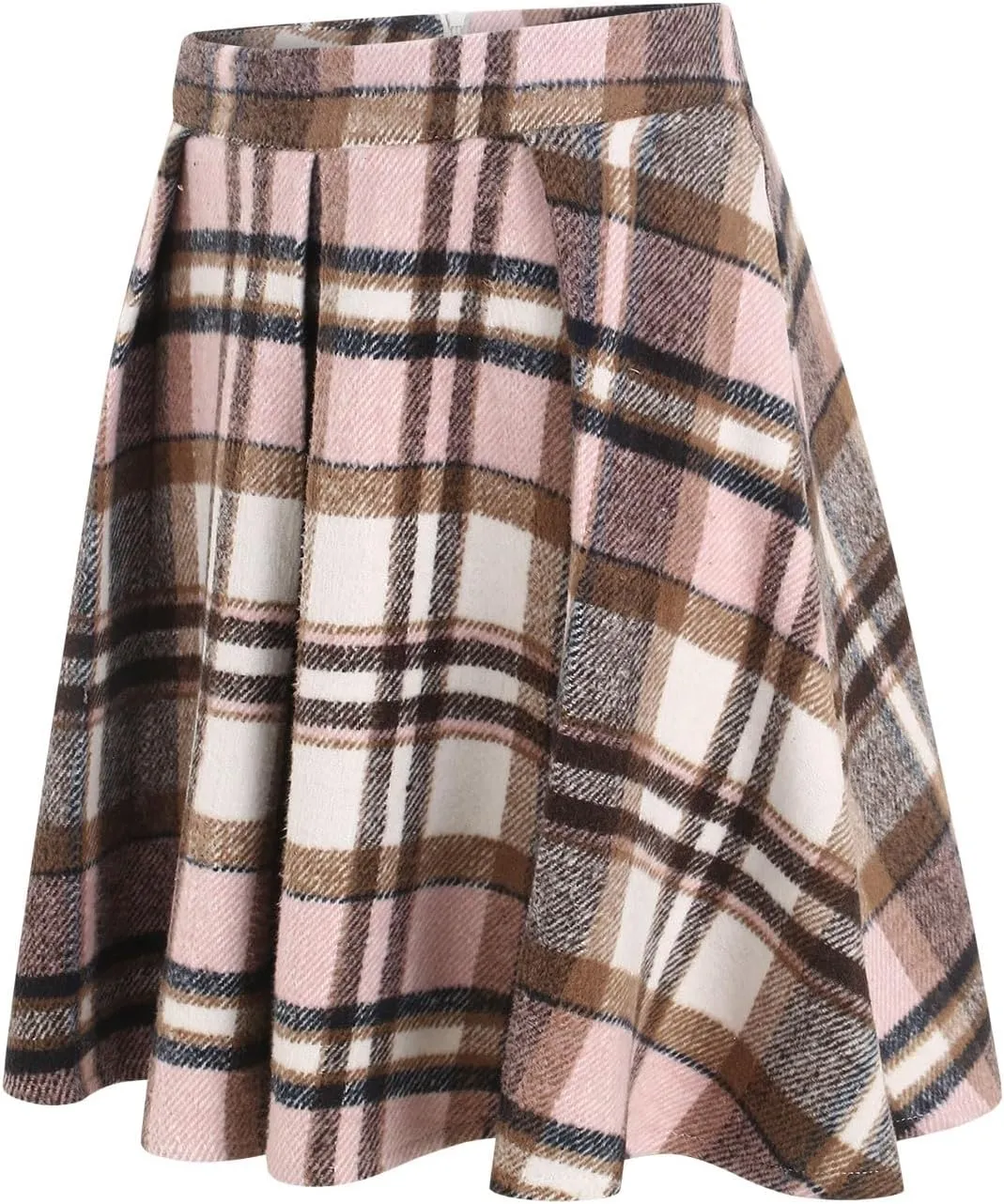 Women Plaid Mini Skirts High Wasited Pleated Skirt Summer A Line Skirts Plus Size Flared Skirt Casual School Uniform