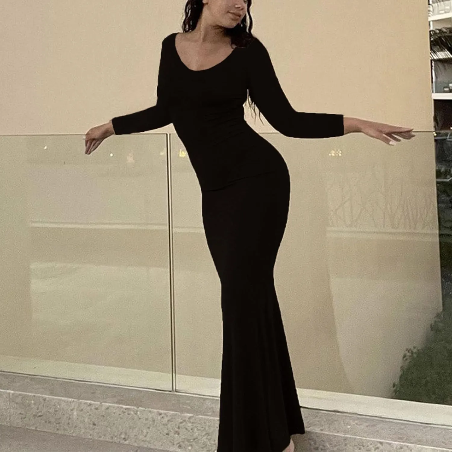 Women Sexy Bodycon Maxi Dress Sleeveless Solid Color Slip Dress Elegant Long Cami Dresses Evening Party