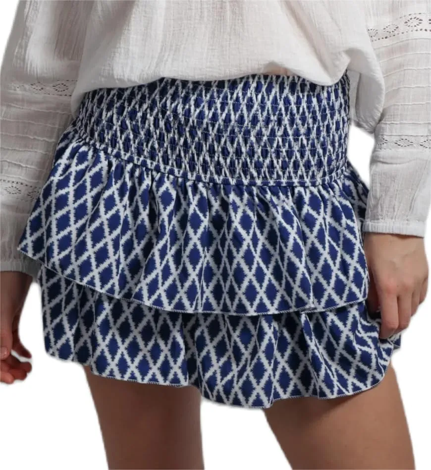 Women Shirred Mini Skirt Y2k Layered Pleated Short Skirt Smocked High Waist A Line Skirt Party Cute Mini Skirt