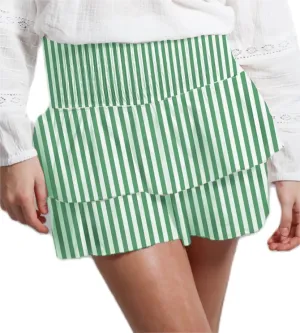 Women Shirred Mini Skirt Y2k Layered Pleated Short Skirt Smocked High Waist A Line Skirt Party Cute Mini Skirt