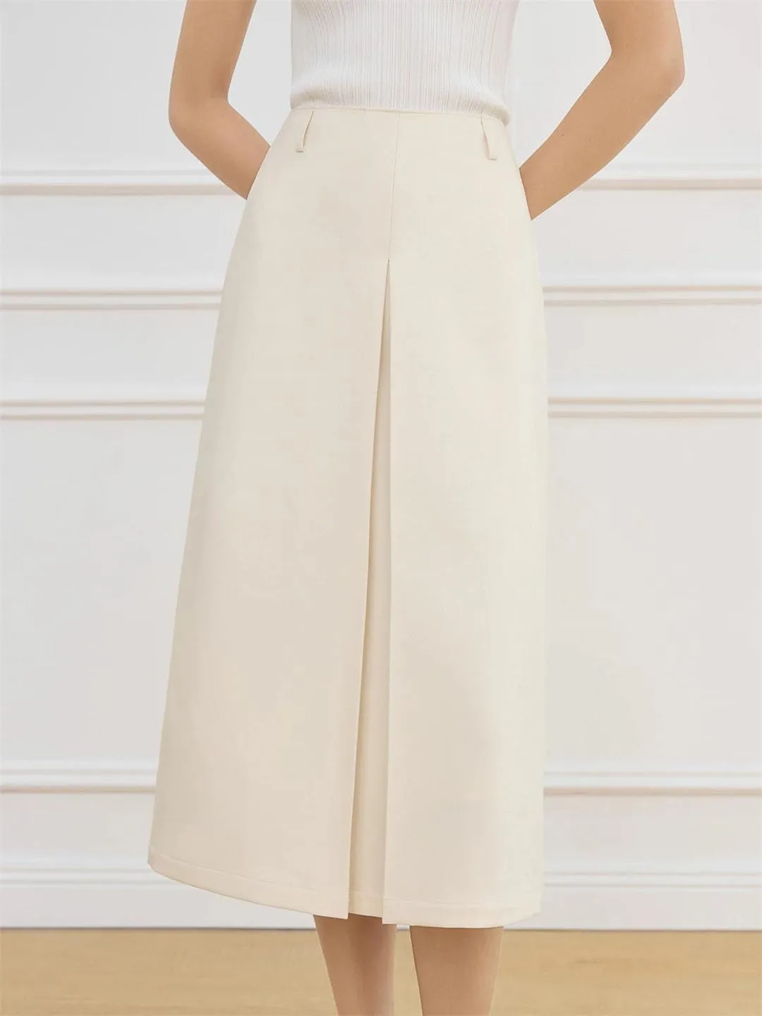 Women Solid Long Casual Loose A-LINE Skirt