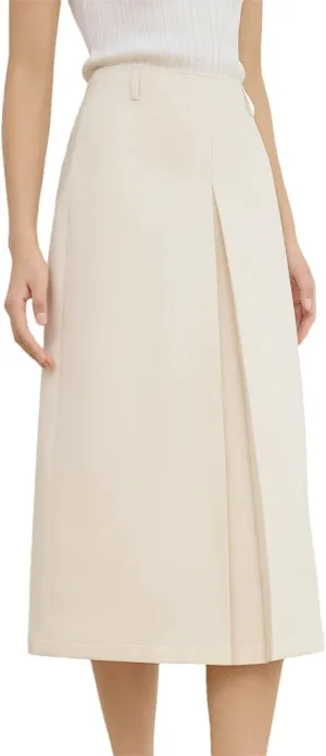 Women Solid Long Casual Loose A-LINE Skirt