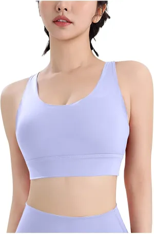 Women Strappy Sports Yoga Crop Tank Top, Sexy Crisscross Back Light Support Clothes Fashion Padded Slim Athletic Tops