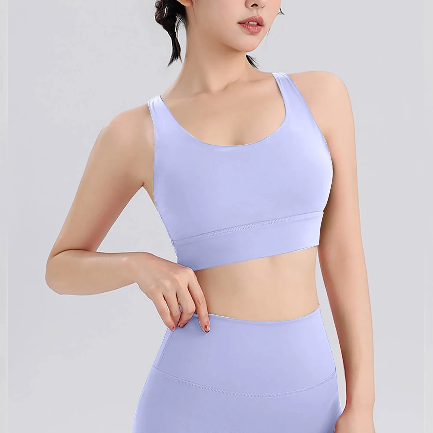 Women Strappy Sports Yoga Crop Tank Top, Sexy Crisscross Back Light Support Clothes Fashion Padded Slim Athletic Tops