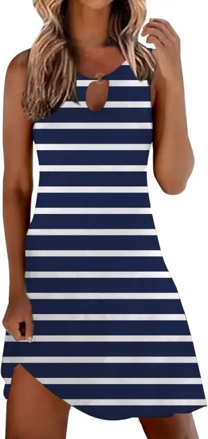 Women Sundresd Sun Dresses for Women 2025 Vacation Beach Casual Summer Sundresses Sleeveless Tank Short Boho Dress