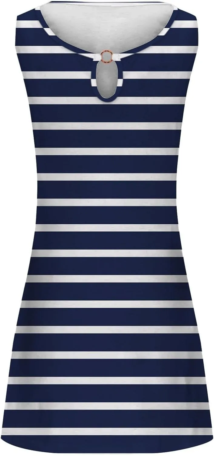 Women Sundresd Sun Dresses for Women 2025 Vacation Beach Casual Summer Sundresses Sleeveless Tank Short Boho Dress