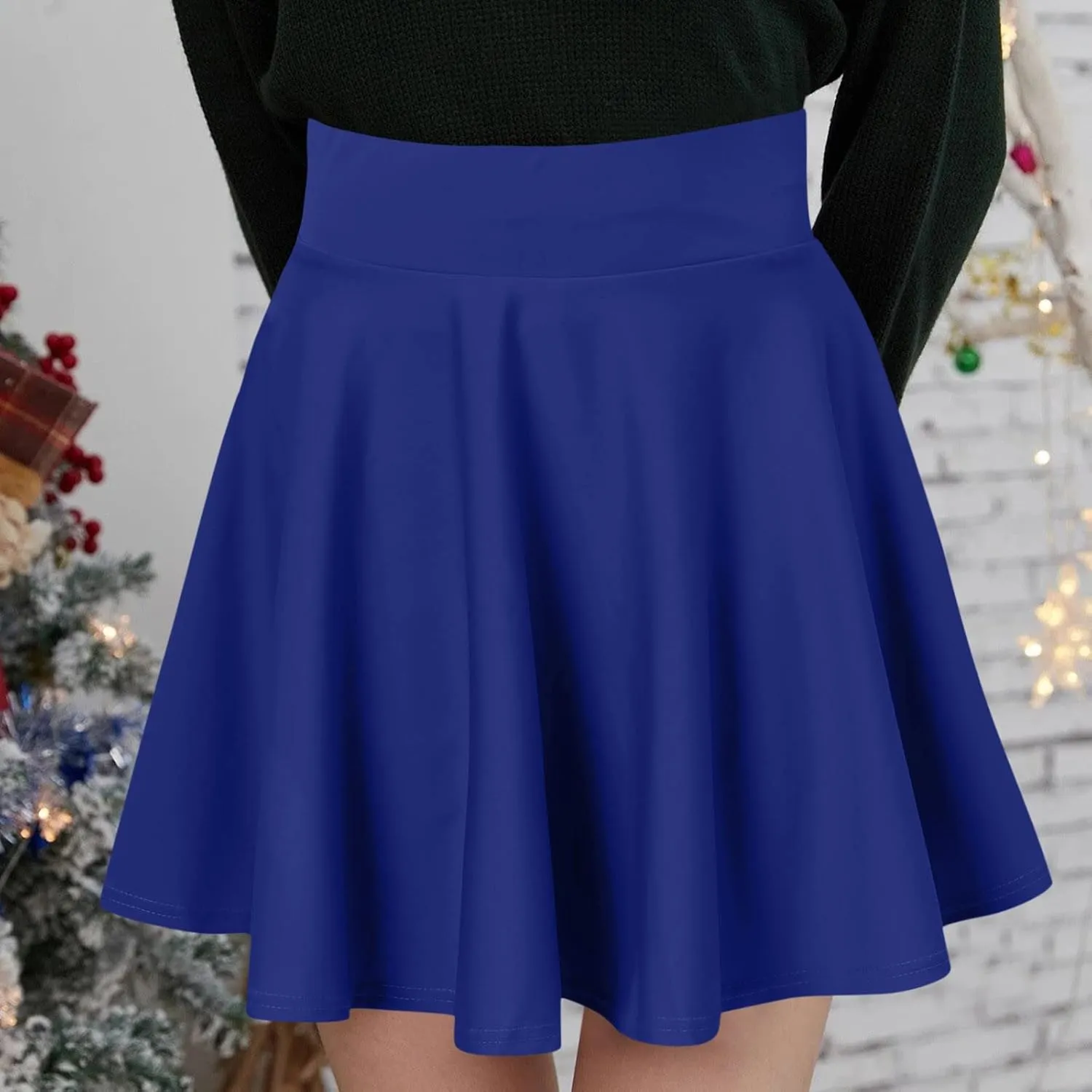 Women's Casual Basic Versatile Stretchy Waist Skirt Flared Pleated Mini Skater Skirt Sexy Club Y2k A-line Skirt