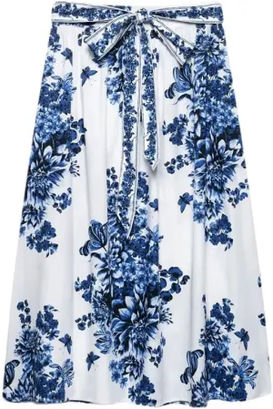 Women's Casual High Waist Loose Printed Summer A-Line Skirt