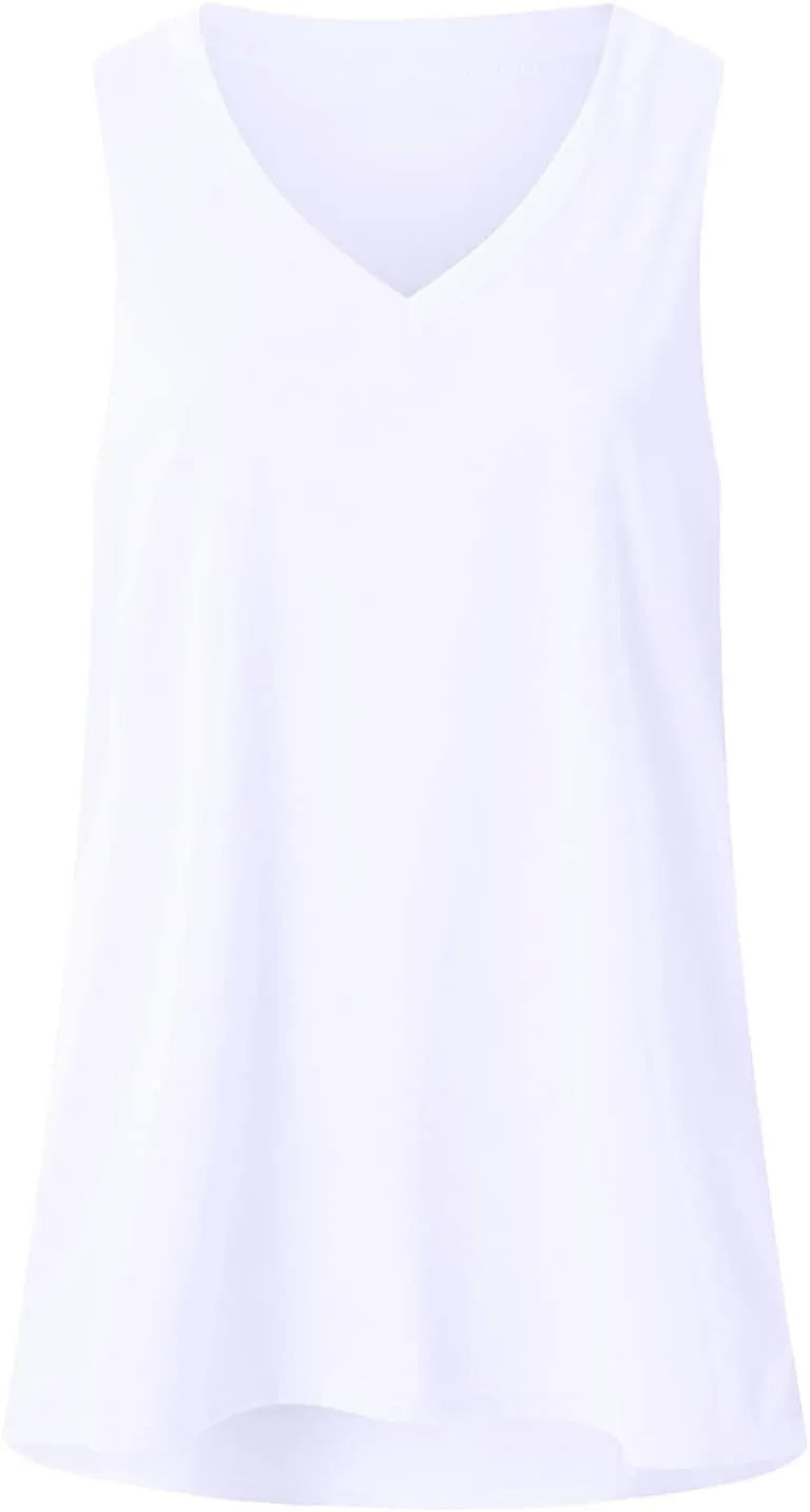 Women's Casual Tank Tops Sexy Dressy V Neck Shirts Fashion Solid Summer Sleeveless T-Shirt Cute Loose Soft Comfy Blouses 2024