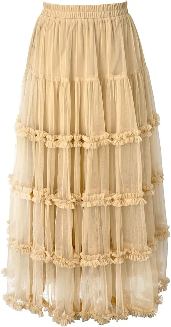 Women's Crown Tulle Midi Skirt