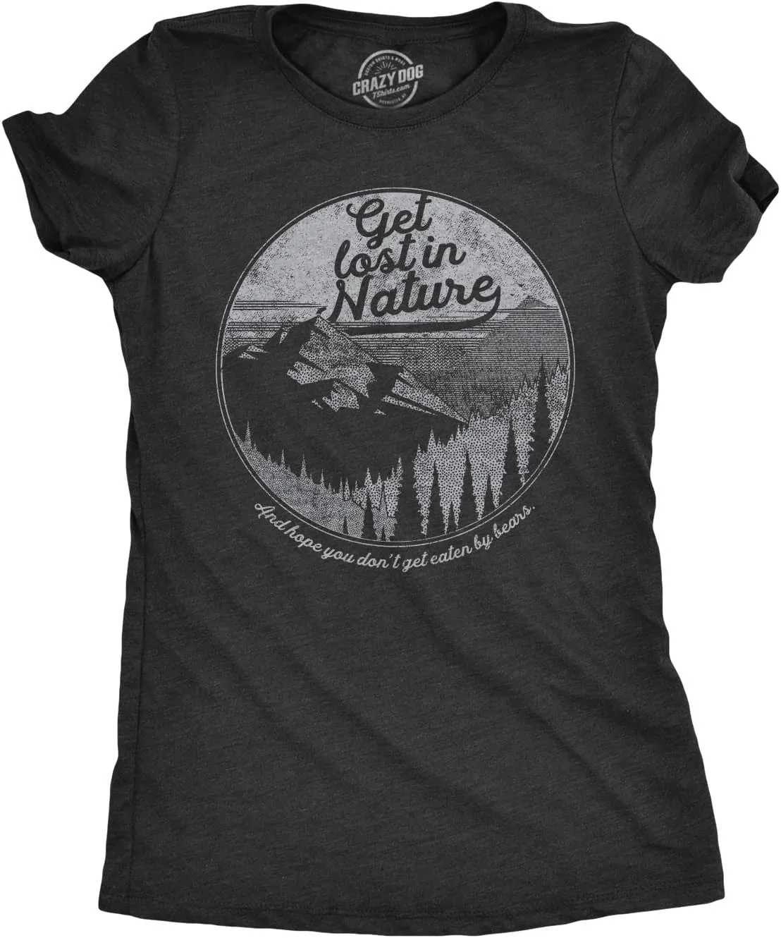 Womens Get Lost in Nature T Shirt Cool Outdoor Adventure Tee for Ladies