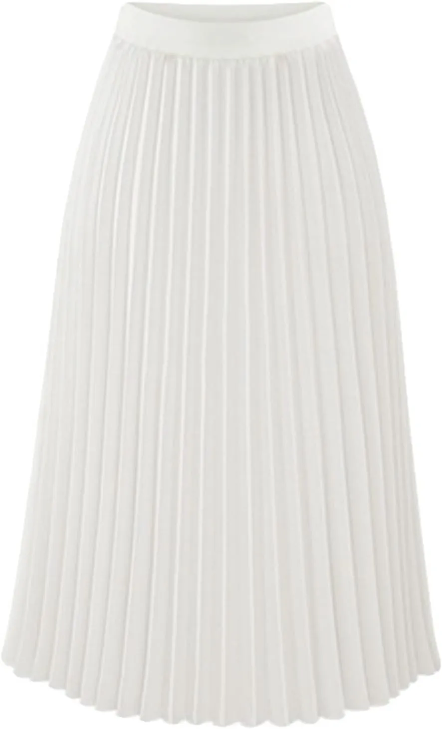 Women's High Waist Flowy Skirts Boho Swing Pleated A-line Midi Skirts Summer Casual Knee Length Beach Skirt