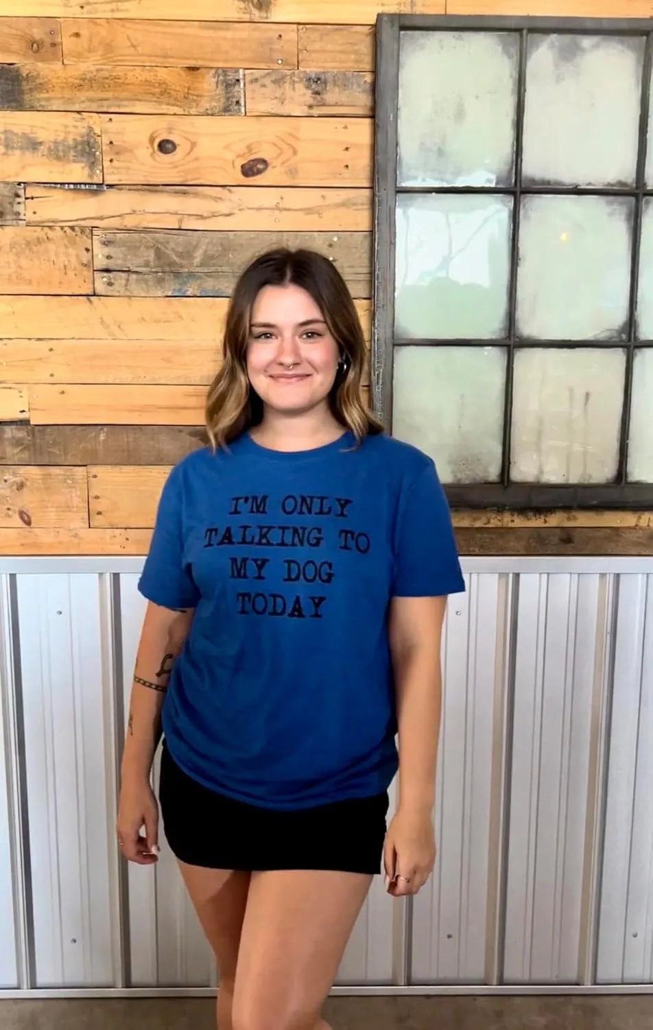 Womens I'm Only Talking to My Dog Today Funny Shirts Dog Lovers Novelty Cool T Shirt