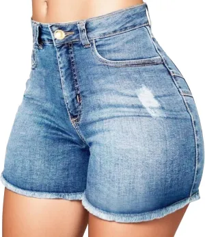 Womens Jean Shorts High Waisted Summer Stretchy Denim Shorts Ripped Frayed Raw Hem Trendy Jeans Short with Pockets 2025