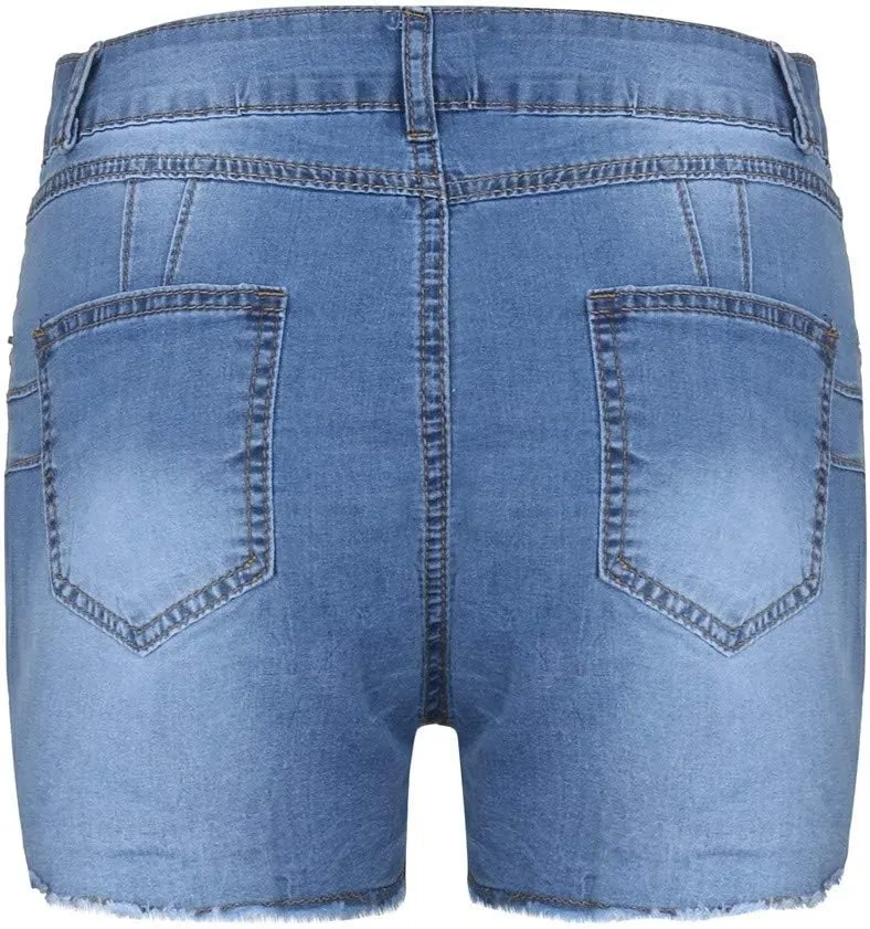 Womens Jean Shorts High Waisted Summer Stretchy Denim Shorts Ripped Frayed Raw Hem Trendy Jeans Short with Pockets 2025