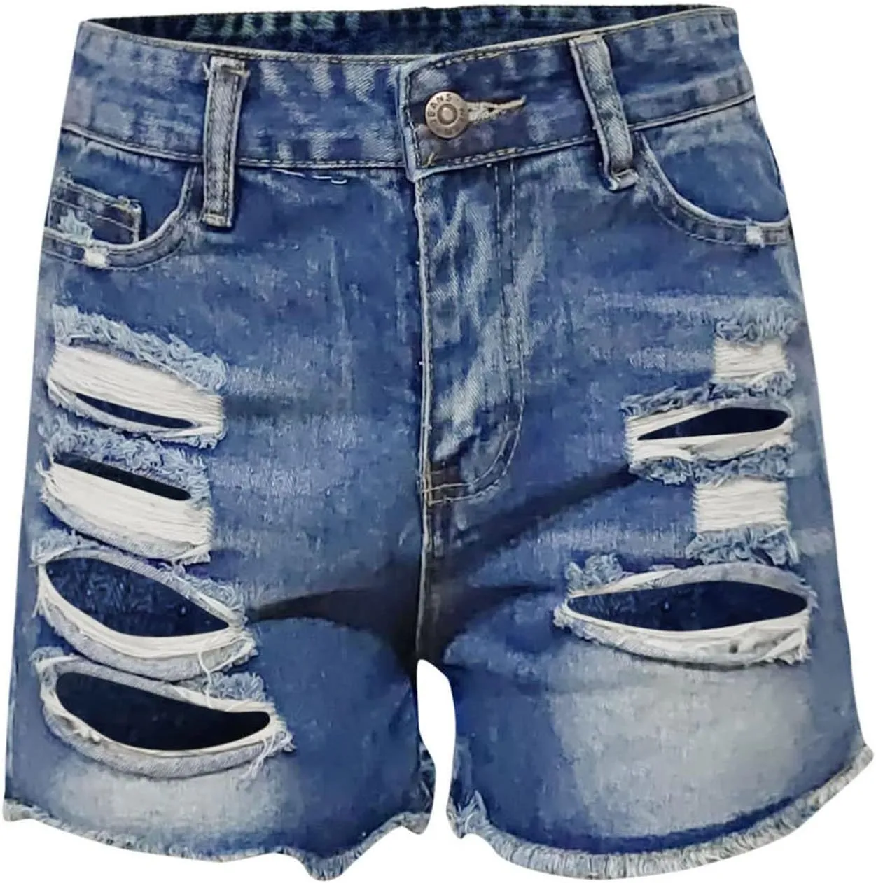 Womens Jean Shorts Summer High Waisted Stretchy Denim Shorts Ripped Frayed Raw Hem Casual Jeans Short with Pockets 2025