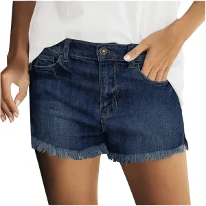 Womens Jean Shorts Summer High Waisted Stretchy Denim Shorts Ripped Frayed Raw Hem Trendy Jeans Short with Pockets 2025