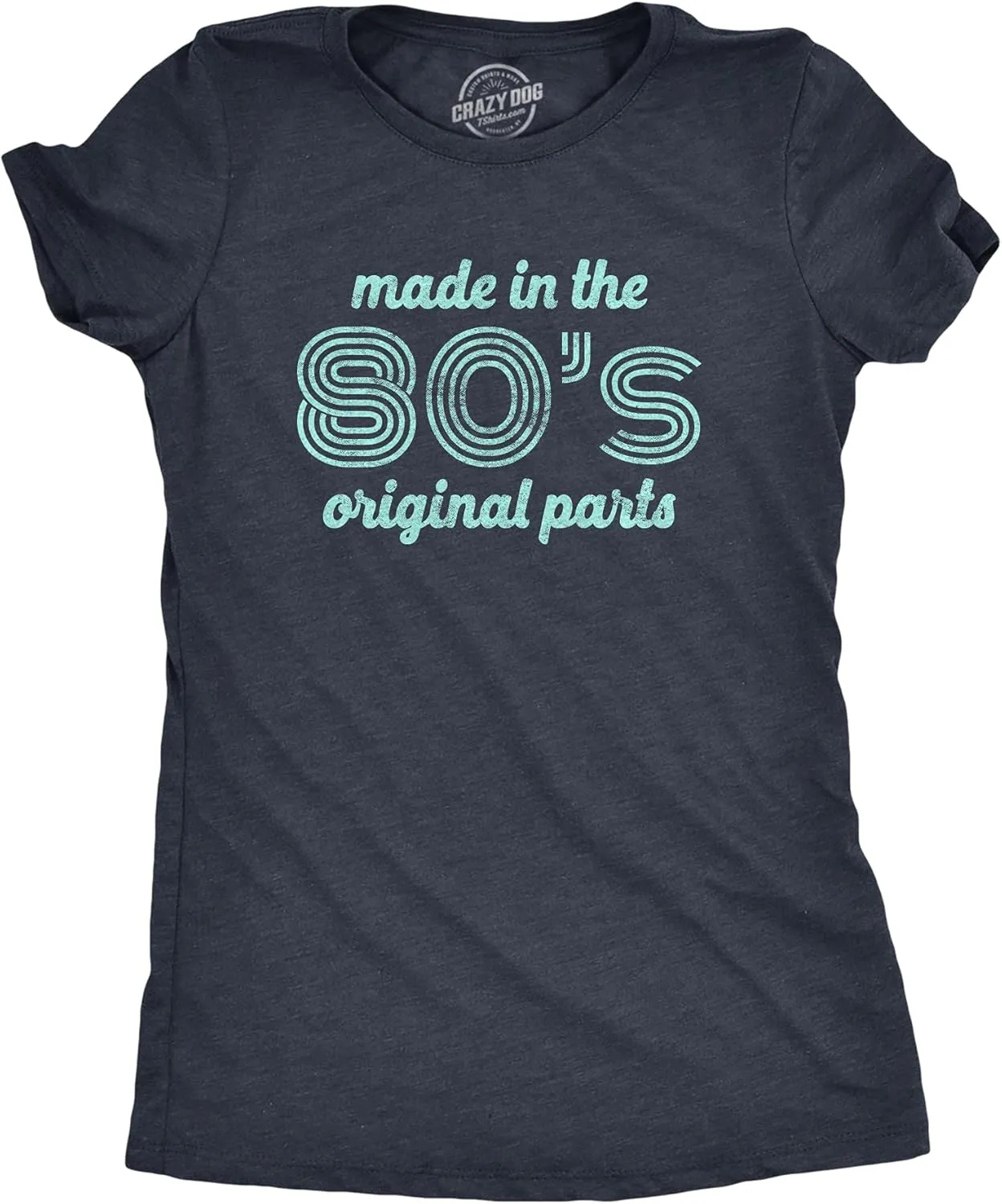 Womens Made in The 80s Original Parts T Shirt Funny Age Birthday Decade Graphic Tee