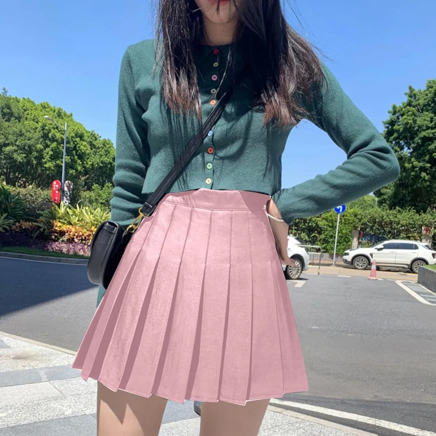 Women's Pleated Mini Skirt Plaid Skirts A-line Skirt Women Mini Skirts Party