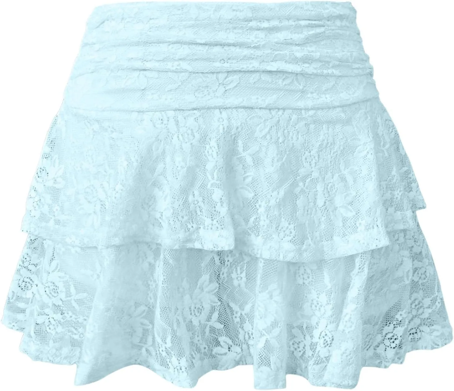 Womens Pleated Skirt High Waisted Ruffle Cute Flowy Layered Mini Skirt Skort Sports Skater Running Skorts