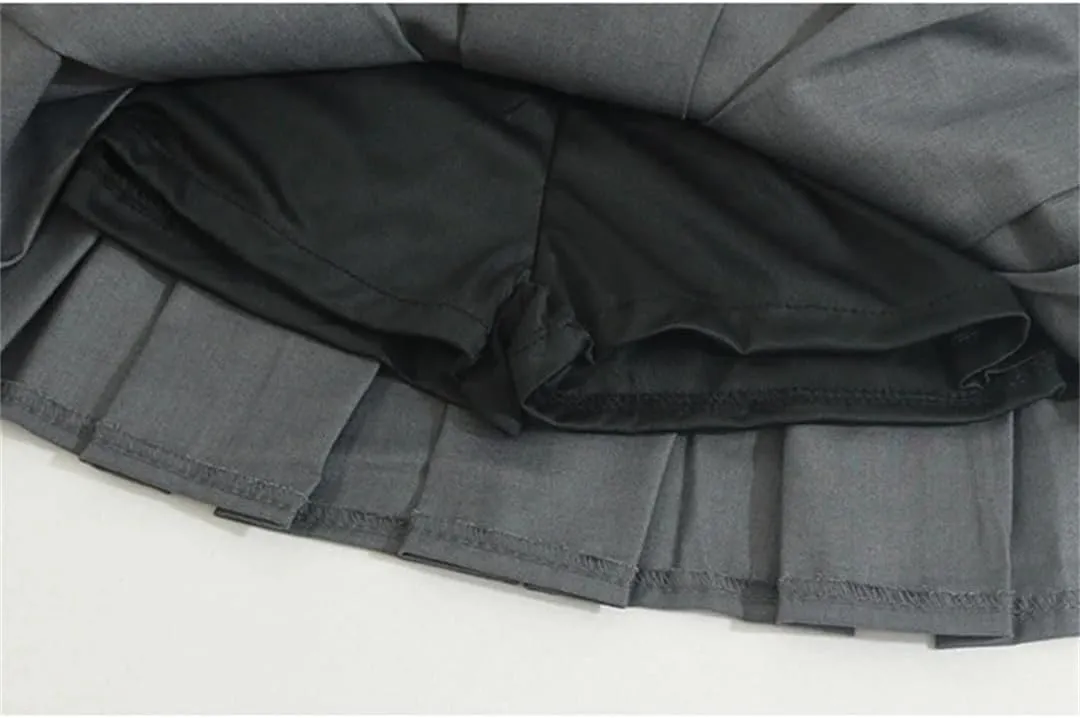 Women's Pleated Skirt Mini Skirt Korean High Waist Vintage Bandage A-Line Skirt