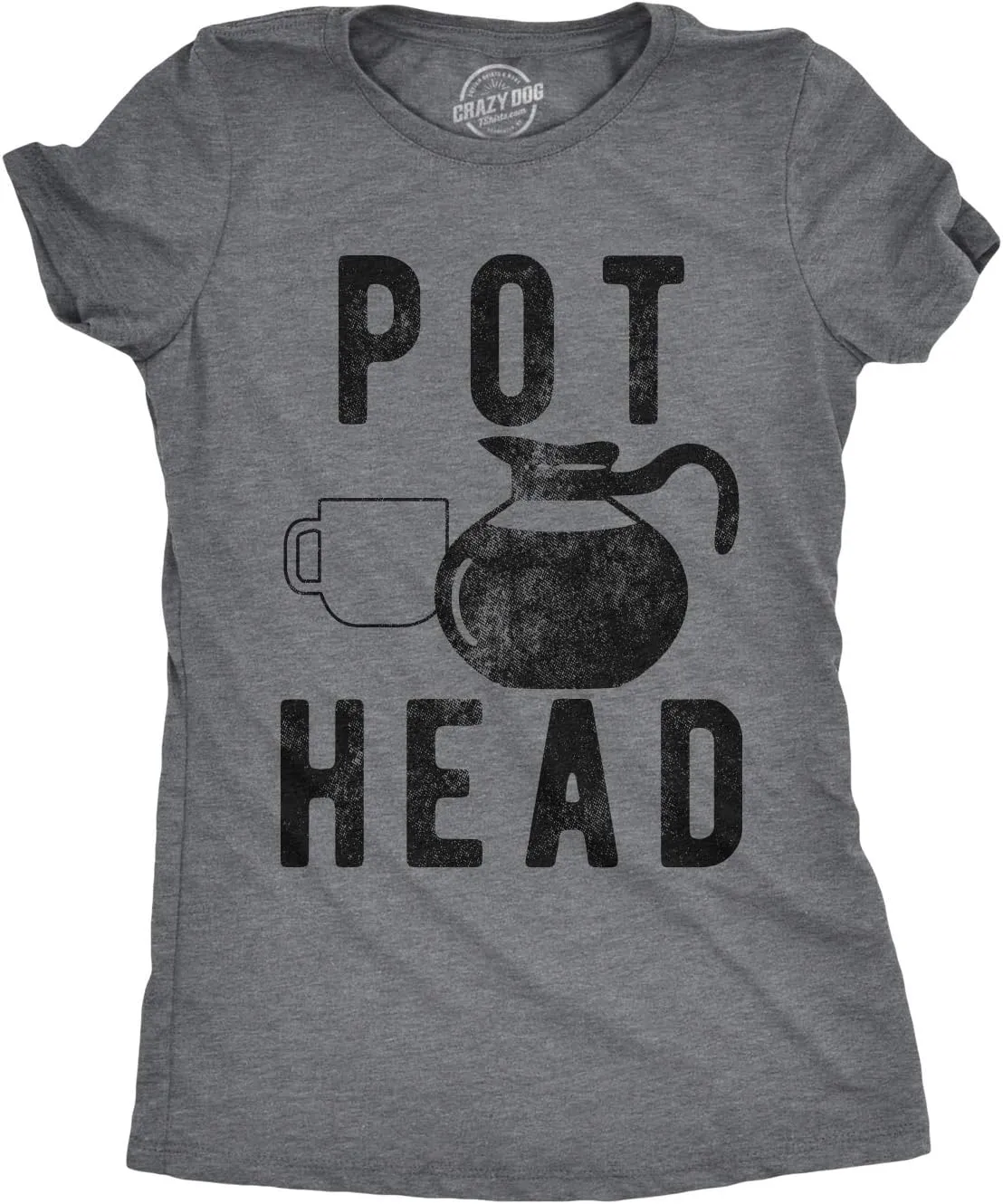 Womens Pot Head T Shirt Funny Coffee Sarcastic Cool Tee Caffeine Tee