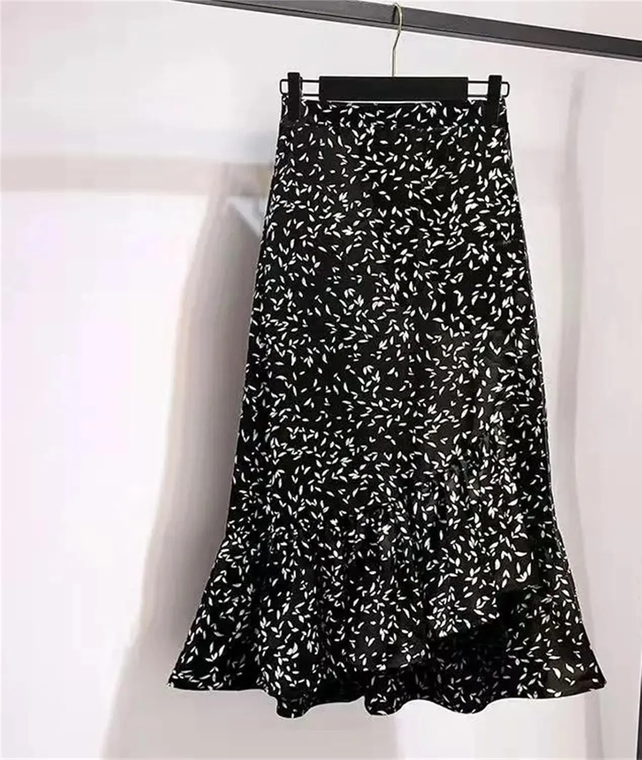 Women's Printing Patchwork Trumpet Skirt High Waist Slim Casual A-Line Skirt