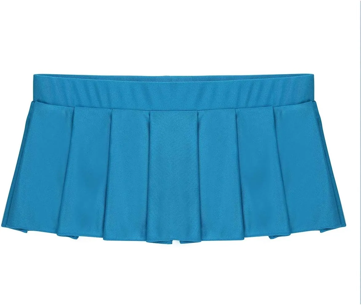 Women's Schoolgirl Pleated Mini Skirt Ruffle Lingerie Cosplay Clubwear Short A-Line Skirt