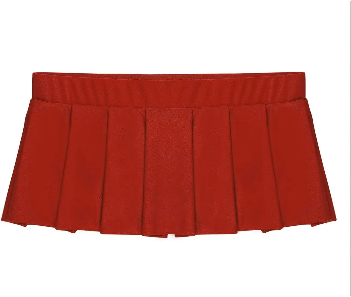 Women's Schoolgirl Pleated Mini Skirt Ruffle Lingerie Cosplay Clubwear Short A-Line Skirt