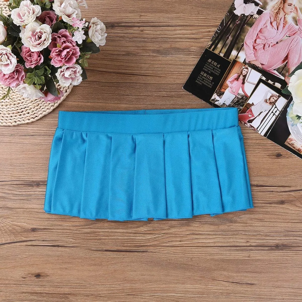 Women's Schoolgirl Pleated Mini Skirt Ruffle Lingerie Cosplay Clubwear Short A-Line Skirt