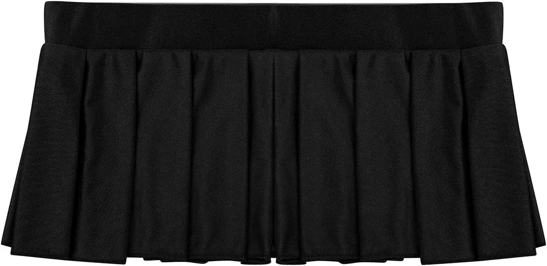 Women's Schoolgirl Pleated Mini Skirt Ruffle Lingerie Cosplay Clubwear Short A-Line Skirt