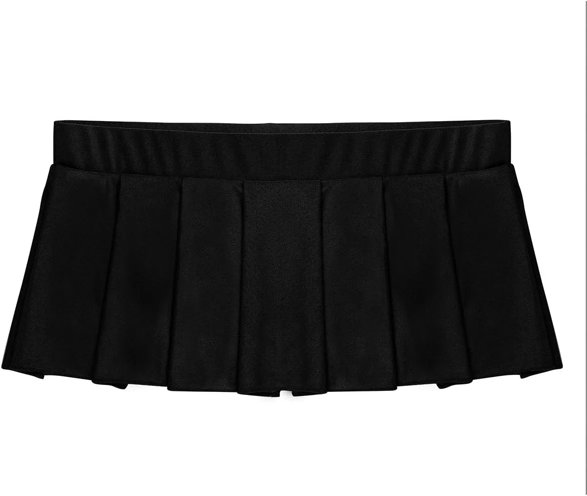 Women's Schoolgirl Pleated Mini Skirt Ruffle Lingerie Cosplay Clubwear Short A-Line Skirt