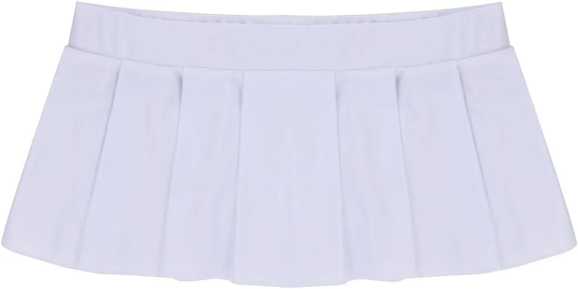 Women's Schoolgirl Pleated Mini Skirt Ruffle Lingerie Cosplay Clubwear Short A-Line Skirt