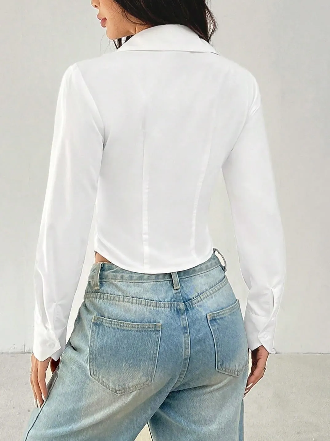 Womens Shirts Outfits Casual Long Sleeve Shirt with Waist